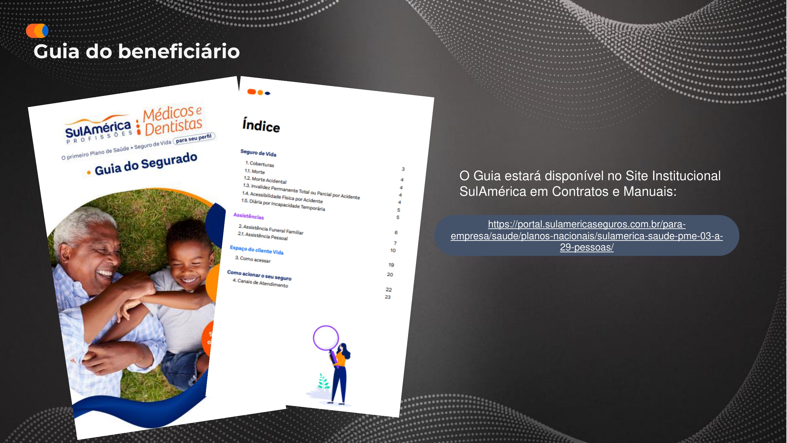 Guia do Beneficiário disponível no site institucional com índice de temas úteis e orientações de uso.